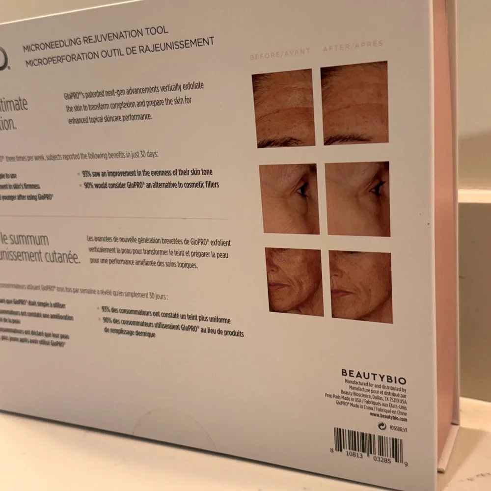 GloPRO Facial Microneedling Tool Skin firming and Smoothing At Home Kit NIB